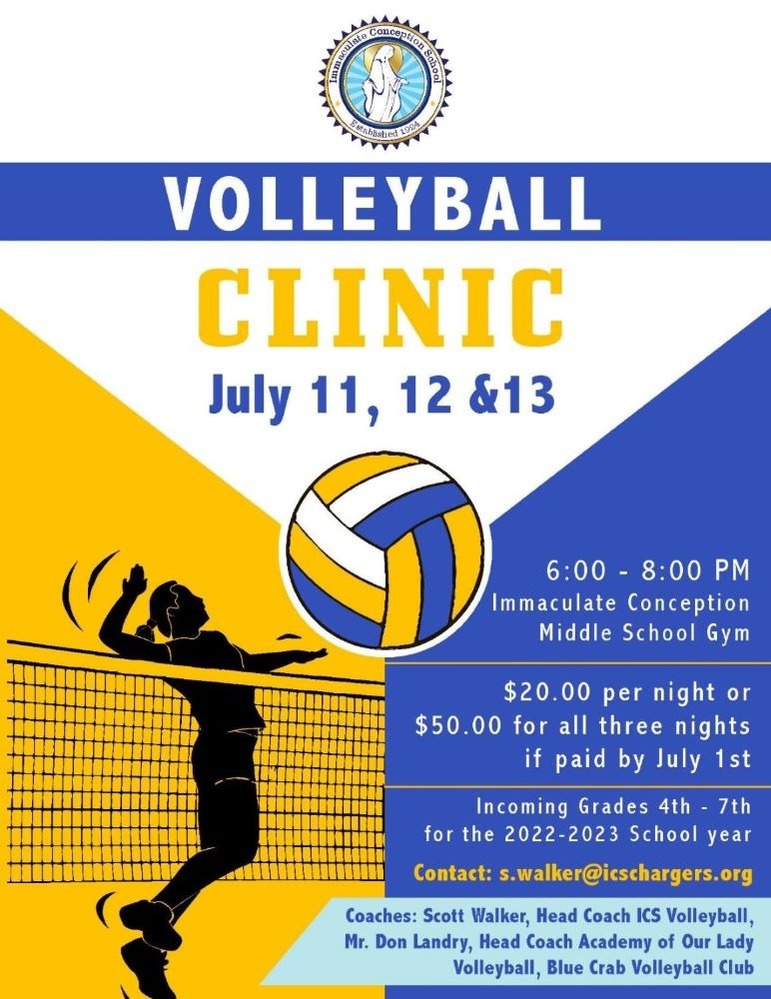 Summer Volleyball Clinic Immaculate Conception School Marrero, LA